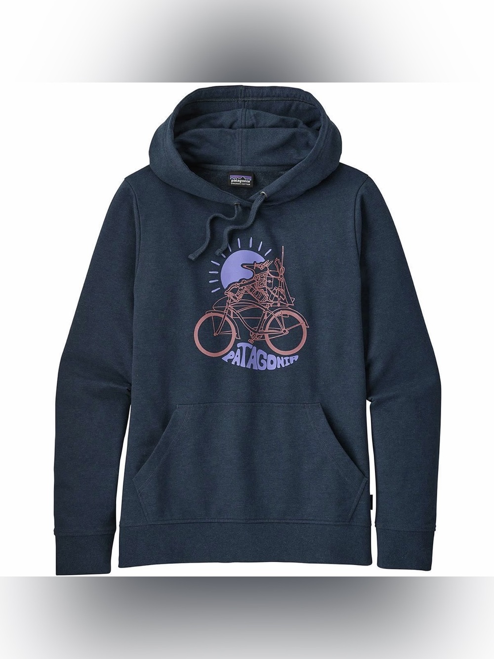 Patagonia | Women’s Fishfox Ahnya Navy Hoodie with Pink Bike